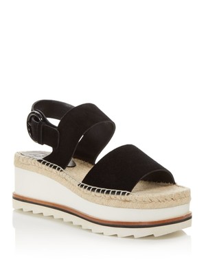 Женские черные эспадрильи MARC FISHER на платформе 1 из зеленой кожи на танкетке, 6 М