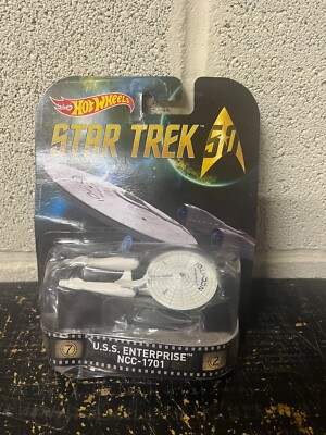 HOT WHEELS STAR TREK U.S.S. ENTERPRISE NCC-1701 RETRO NEW DAMAGED PACKAGING
