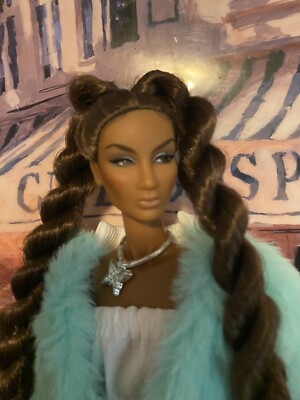 New White Top With Green Furry Coat And Jean Skirt, Accessories, Free Gift 