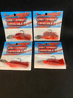 LOT OF 4  Zman Chatterbait Mini Max Bait  3/8 OZ FIRE CRAW