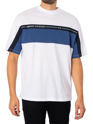 

Мужская двухцветная футболка из джерси Armani Exchange, белая, Белый, 3RZMFD-ZJGEZ-81AV