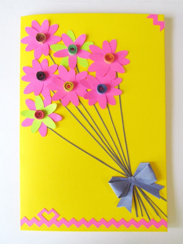 DIY "Happy Birthday" handmade greeting cards flower birthday cards by