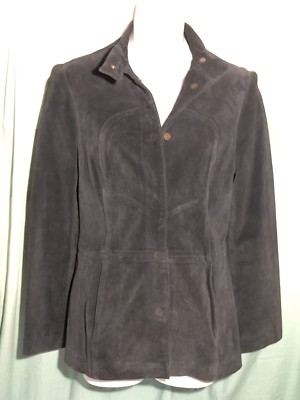 Sisley Women s Long Sleeve Navy Suede Jacket Size 38 Orig. $215
