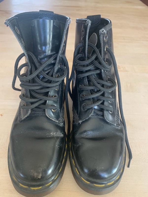 VTG DR MARTEN BLACK SZ 4 MADE IN ENGLAND 8 EYE LACE UP DOCS | eBay