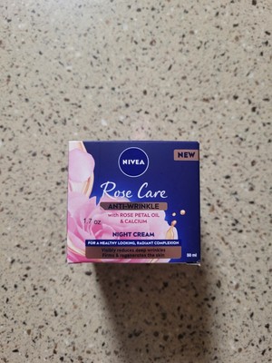 NEW Nivea Rose Care Anti-Wrinkle Night Cream W/Rose Petal Oil & Calcium 1.7 Oz