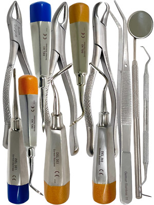 Premium 12 pcs Basic Dental Surgery Extracting Extraction Forceps Elevator Set