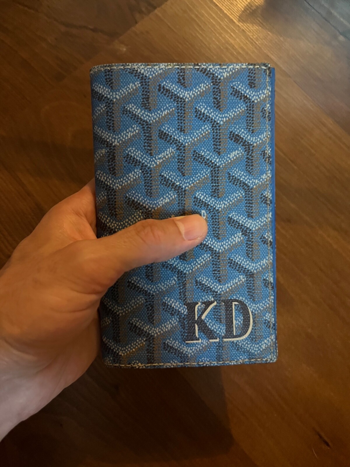 GOYARD address book/ notebook cover Light blue with KD