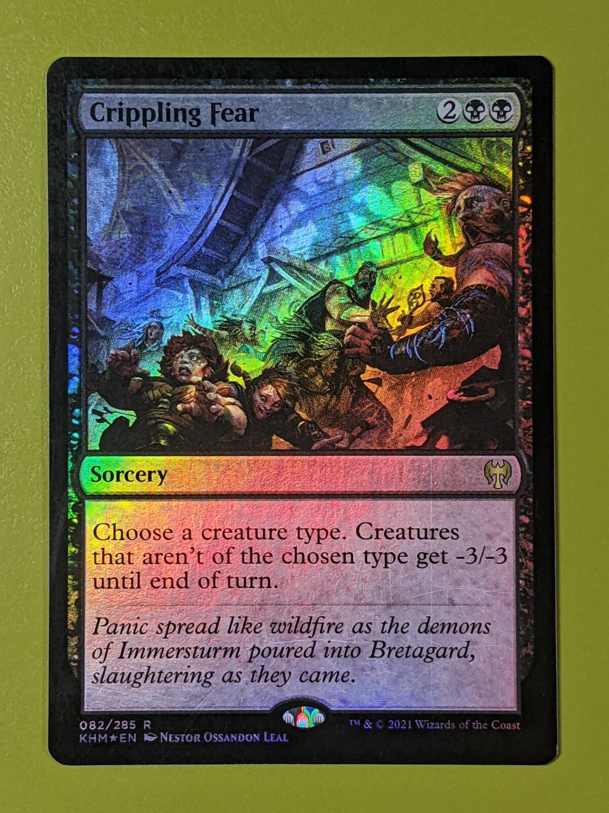 Crippling Fear 1x FOIL KHM MTG Kaldheim Rare MINT black Crippling Fear 1x FOIL KHM MTG Kaldheim Rare MINT black