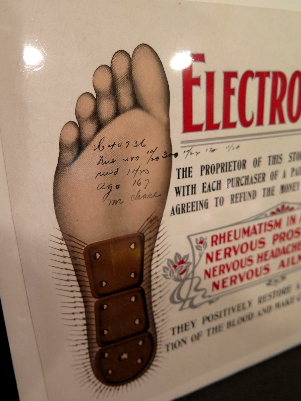 1908 ADVERTISING ART PROOF SIGN WHITEHEAD HOAG CO FOOT DOCTOR Quack MEDICINE RX