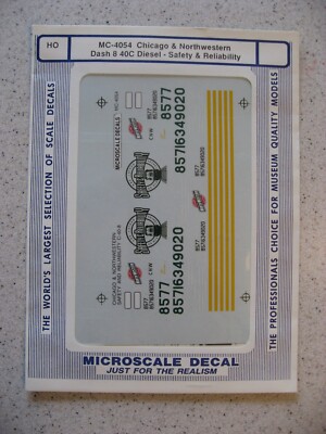 Microscale Decals HO MC-4054 Chicago & Northwestern Dash 8 40C Diesel - Safety &