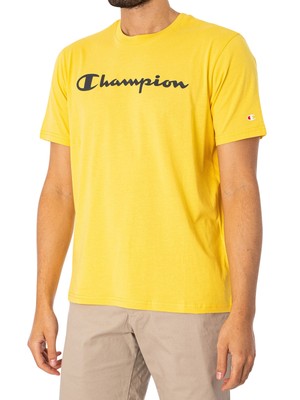 

Мужская футболка Champion Comfort с рисунком, желтая, Желтый, 218531-YS019