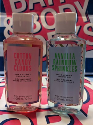 Bath & Body Works Vanilla Rainbow Sprinkles & Cotton Candy Clouds Shower Gel 