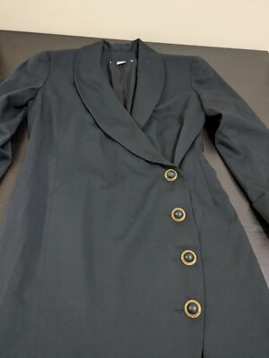Vintage Designer Black Dress Loehmann's Black Size 10 New With Tags Shoulder Pad