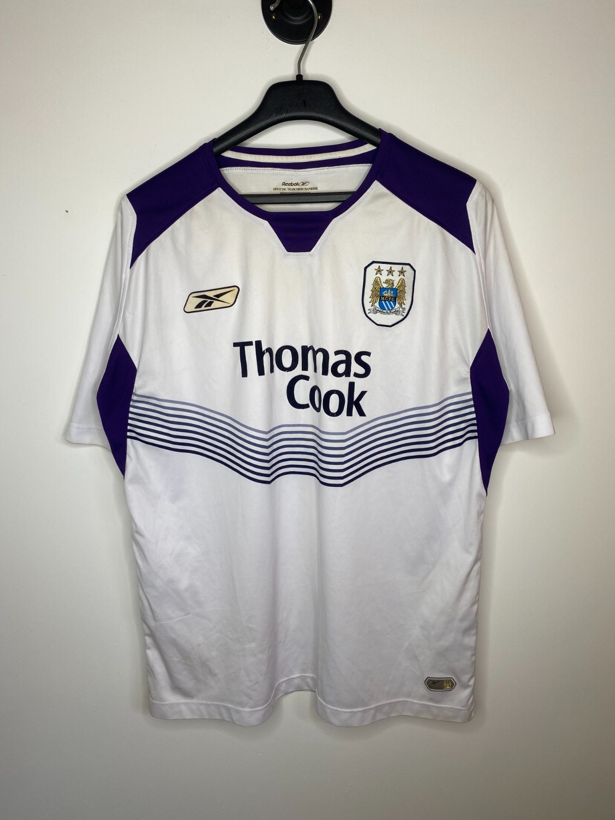 マンチェスターシティ　ユニフォーム Reebok　2003-2004 vintage Manchester City 2003-04 away shirt Reebok jersey XL