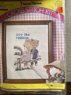 Vintage 70s Pauline Denham Cross Stitch Kit  see The Rainbow  2