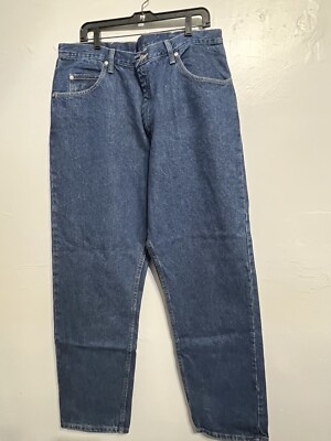 New Wrangler Relaxed Fit Straight Leg Five Star Denim Blue Jeans Mens Size 38x34
