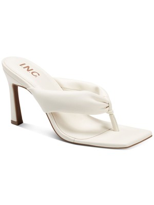 Женские сандалии INC цвета слоновой кости с пышными ремешками Sagee Toe Stiletto Slip On Thong Sandals 7,5 M
