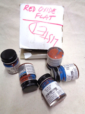 Model Master Acrylic paint testors lot of 5 RED OXIDE FLAT new unused