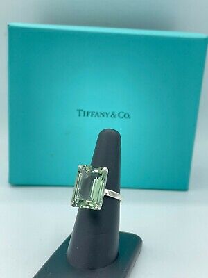 TIFFANY & CO Sparklers Cocktail Green Quartz Ring Sterling Silver size 9