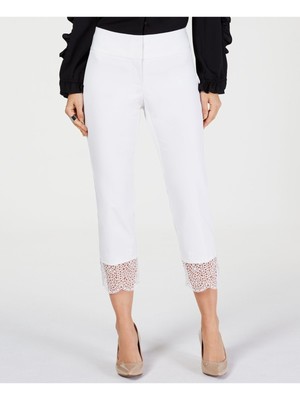 

ALFANI Женские белые кружевные прямые брюки Размер, Белый, 100015400