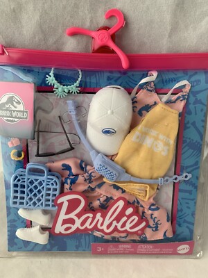 Barbie Jurassic World Storytelling Fashion clothes 10 pcs Fanny Pack Glasses  B5