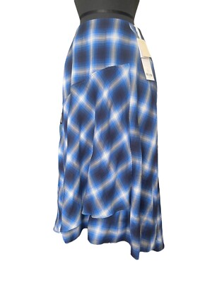 Etcetera Blue Tartan Skirt Size 4 New 