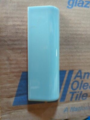 1 pc American Olean Vintage Ceramic Mud  Bullnose Tile 2x6'' Robins Egg Blue  #44