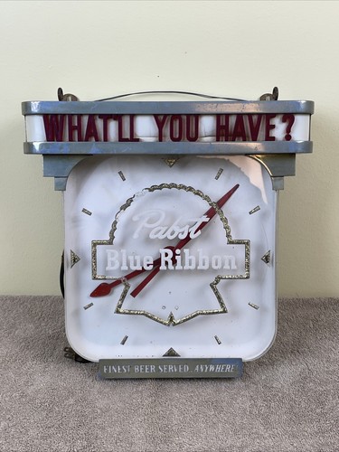 Pabst Blue Ribbon　ヴィンテージライトアップクロック Vintage Pabst Blue Ribbon Electric Advertising Clock PBR