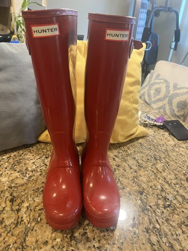 レインブーツ HUNTER WOMEN Original Hunter Color Backprint Tall Rain Boots Amazon.com | Hunter Boot Women's Original Short Gloss Rain