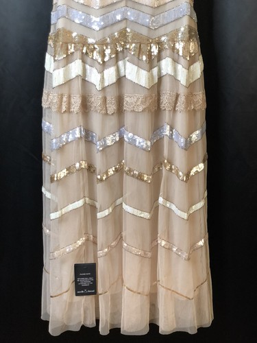 Pre-owned Anthropologie Bhldn X Needle & Thread Alaska Sequin Maxi Dress $729 Sz 0 In Pink
