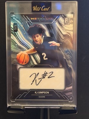Wild Card Metallix KJ Simpson Rookie Autograph 1/1 Gold Rainbow Foil Basketball