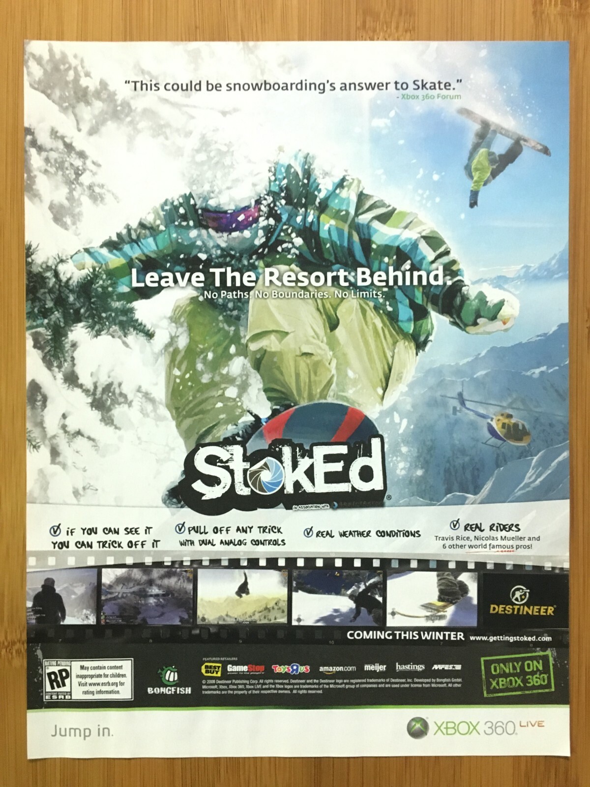貴重 ポスター　短冊　Xbox360　ストークト　Stoked $_57.JPG?set_id=8800005007
