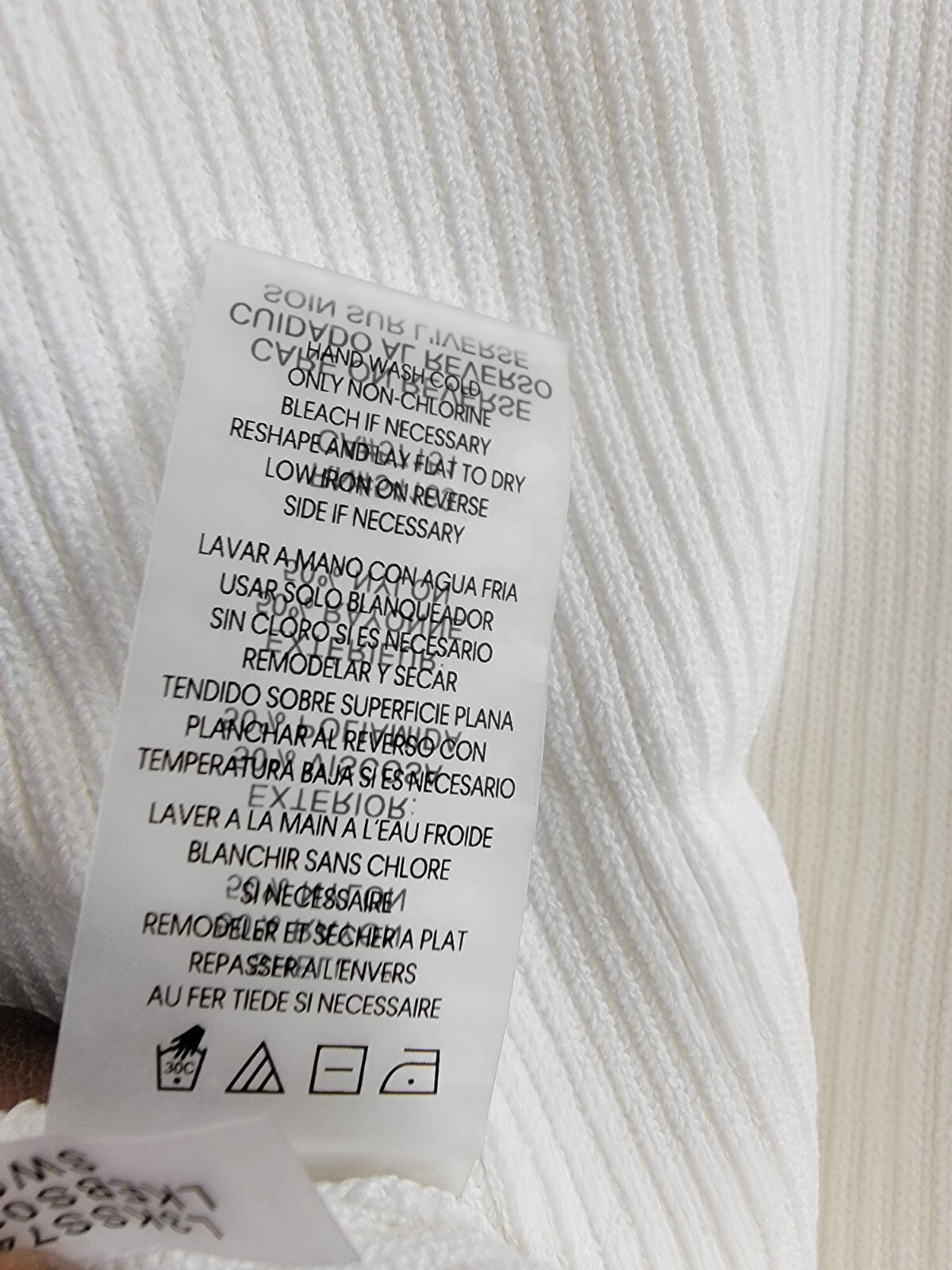 KARL LAGERFELD PARIS Sweetheart-Neck Sweater Women's S Soft White Short Sleeve - Picture 14 of 16