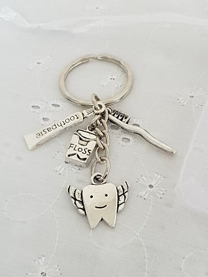 Dentist Hygienist Dental Nurse Keyring With Gift Bag Graduation Present Gift