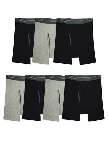 Fruit of the Loom Men's CoolZone Boxer Briefs 7-Pack Black/Gray Small