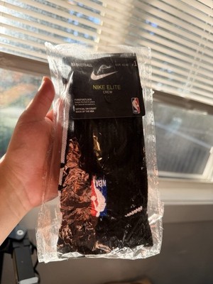 Nike Elite NBA Crew Socks DRI-FIT Mid Crew Size Large BLACK- 1 pair
