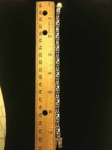 Nwot Sterling 925 Gold Overlay Amethyst Bracelet