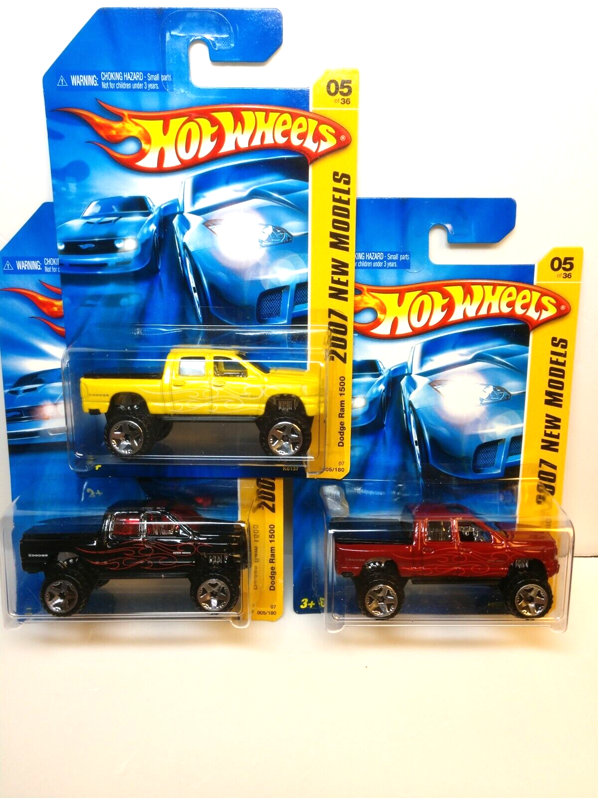 ホットウィール　DODGE RAM 1500　6台セット 2007 New Models Hot Wheels DODGE RAM 1500 #005 Lot of 3 In