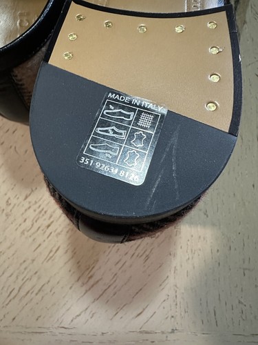 Pre-owned Gucci Mens Loafers Moccasin Shoes Beige/black/mul 8.5 Us/7.5 Uk 430088 $920