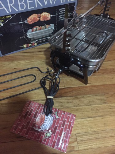 EUC Vtg Faberware Open Hearth Electric Broiler Rotisserie Grill 455N W/Box