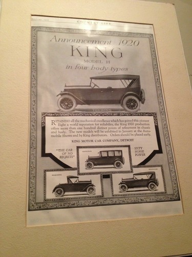 King Automobile Car magazine advertisement matted and mounted