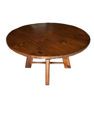 HUNT COUNTRY FURNITURE RUSTIC ROUGH CUT PINE 54''DINING TABLE