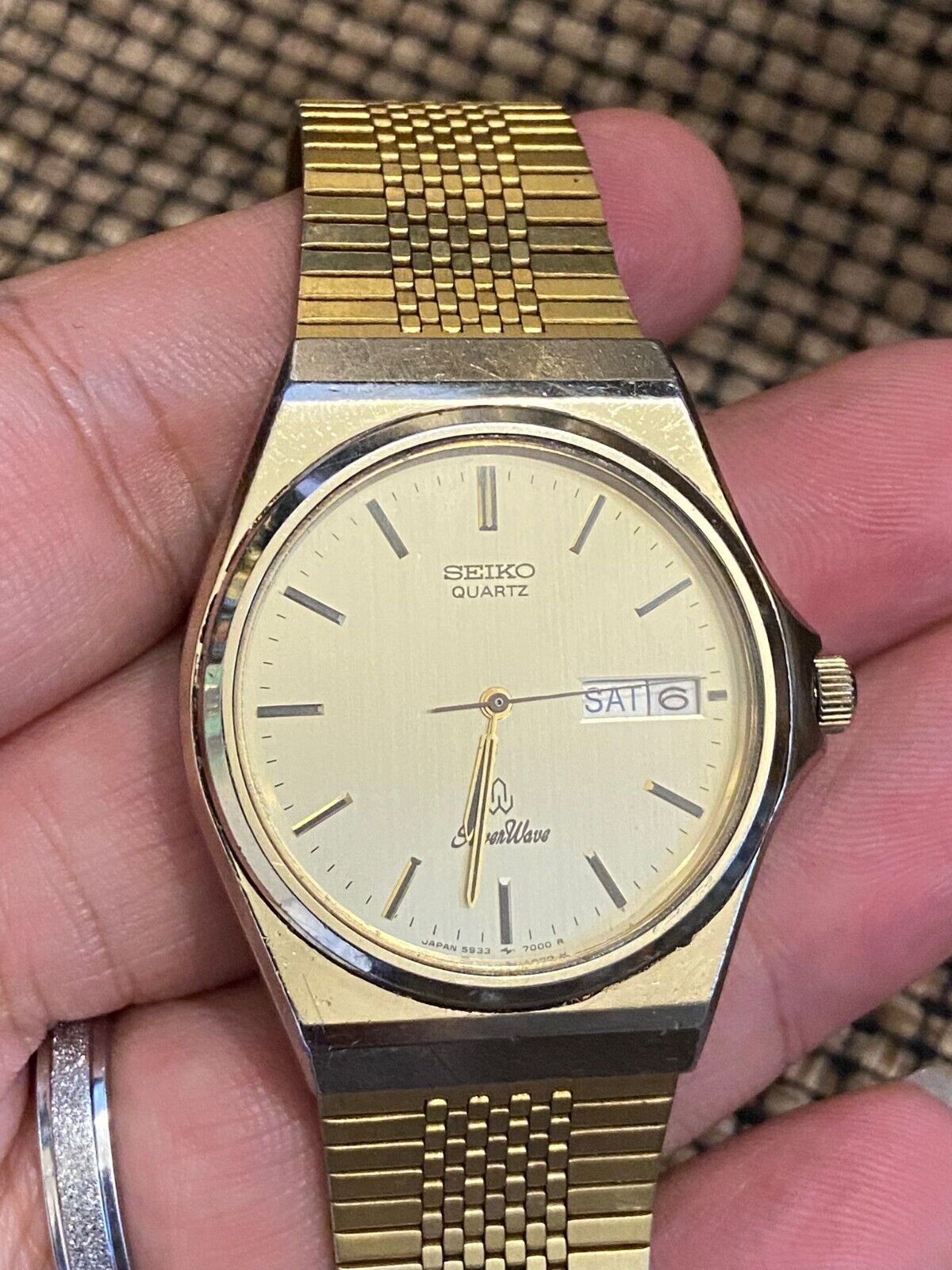 Vintage Seiko SilverWave Quartz Gold Dial 5933-7030 1980s Vintage Seiko SilverWave Quartz Gold Dial 5933-7030 1980s