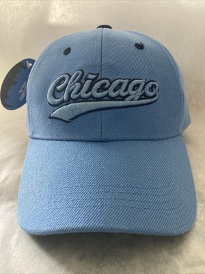 Chicago Hat Cap Blue Embroidered Hook and Loop Adjustable ~ New with Tags