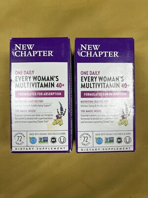 2 New Chapter One Daily Every Woman's Multivitamin 40+ - 72 Tablets Each Box