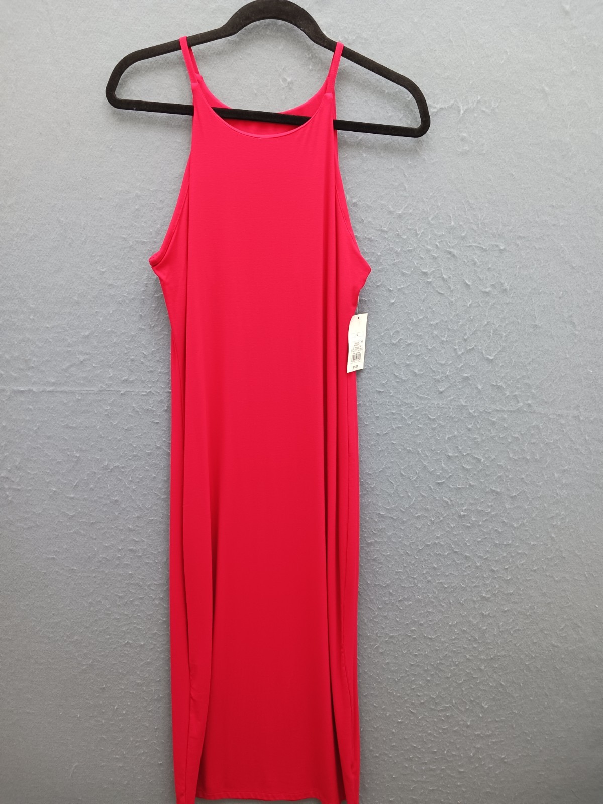 A New Day Women's Dress Size S Red Ribbed Sleeveless Tank Maxi Stretch NWT