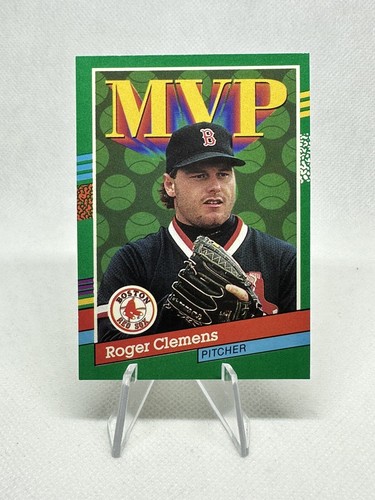 1990 Leaf Roger Clemens 395 Baseball Card MVP Boston Red Sox