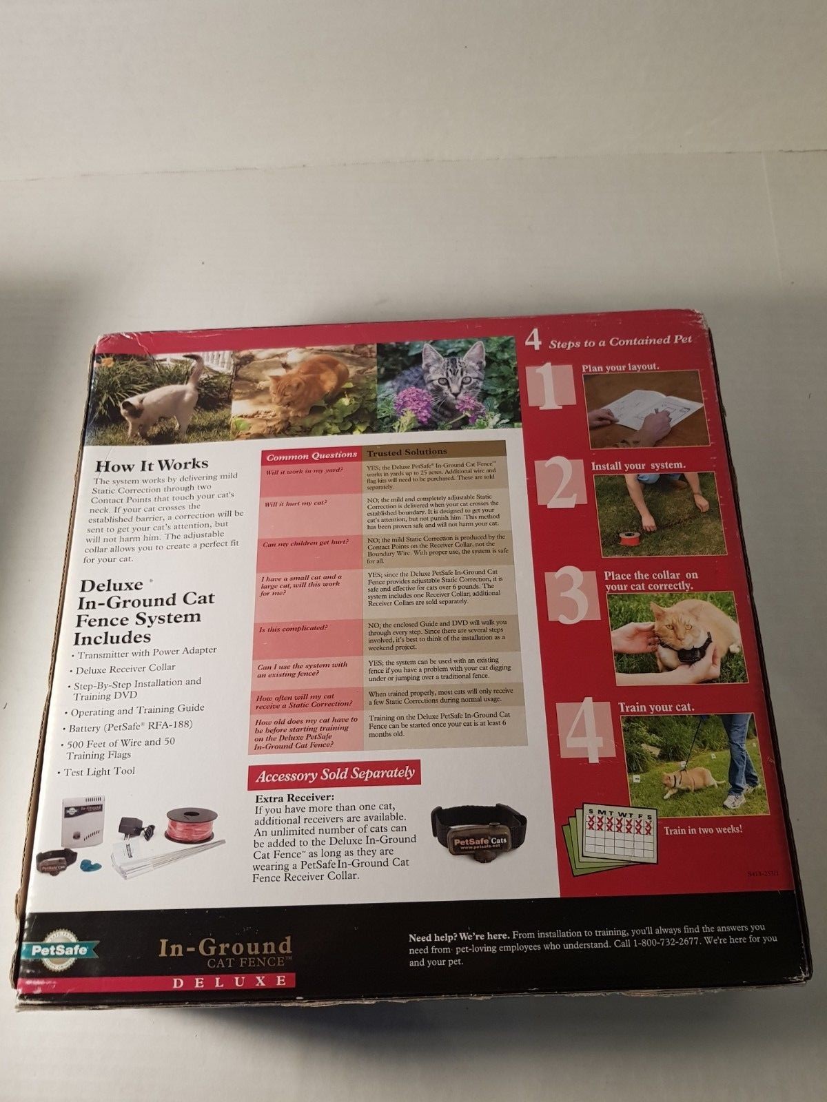 PETSAFE IN-GROUND CAT FENCE DELUXE  Complete with Fence and Collar 6 LBS New