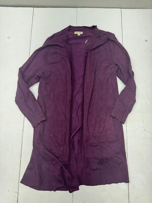 Zenana Outfitters Purple Long Sleeve Open Front Cardigan Womens Size 2X