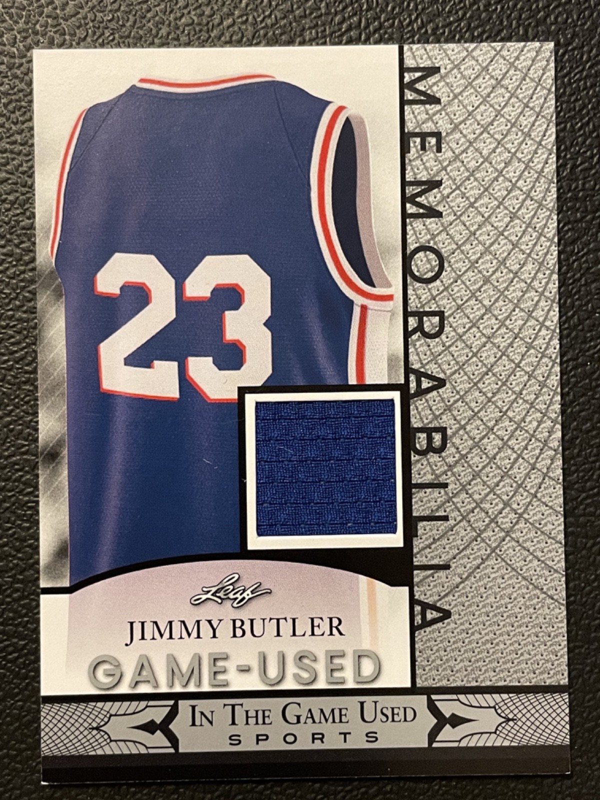 2024 Leaf In The Game Used Memorabilia Silver Jimmy Butler Jersey